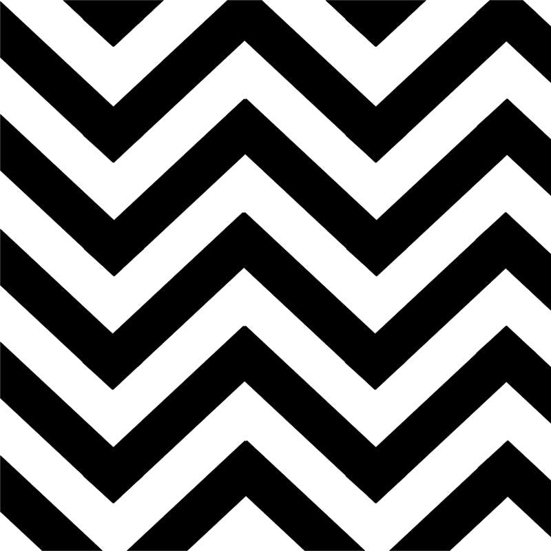 Half Moon Modern Zig Zags Black Chevron Small