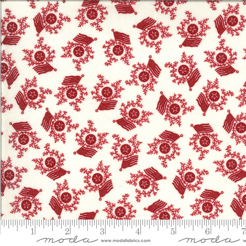 American Gathering Cream w/Red Flags & Stars