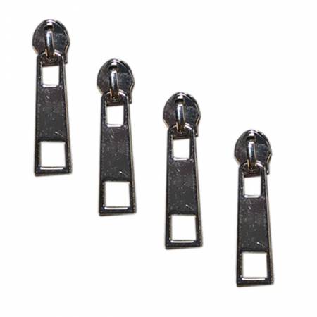 Silver Zipper Pulls Pack of 4