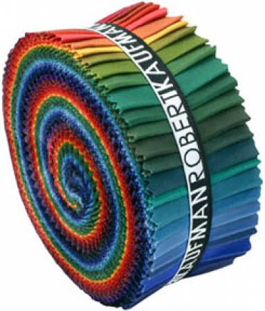 2-1/2in Strips Roll Up Kona Cotton Solids New Dark Palette 41pcs