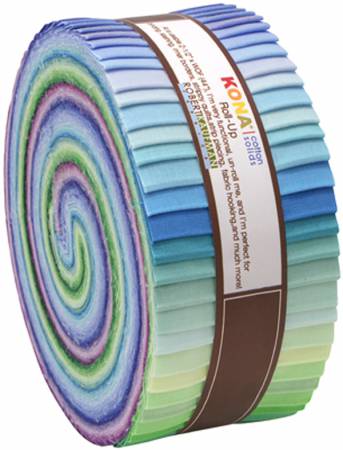 2-1/2in Strips Roll Up Kona Solids Sunset Palette 43pcs